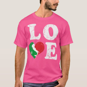 Camiseta Love Italia Italy Map Italiana Flag Heart