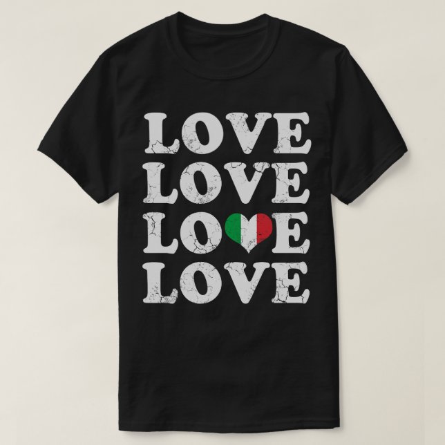 Camiseta Love Italiana Flag Heart Italy Italia Italia (Frente do Design)