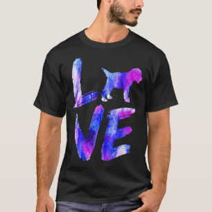 Camiseta Love Jack A Poo Watercolor Blue Dog Mãe Pai