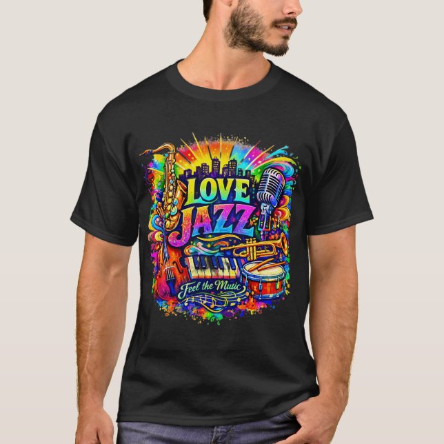 Camiseta Love Jazz - feel the music (Frente)