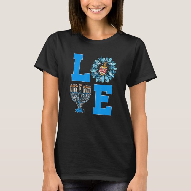 Camiseta Love Jewish Daisy Hanukkah Pajamas Chanukah PJs Wo (Frente)