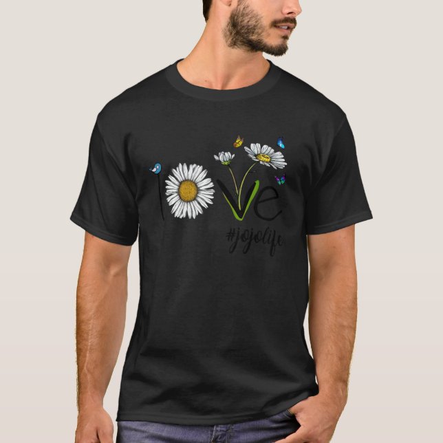 Camiseta Love Jojo Life Daisy Butterfly Mothers Day (Frente)