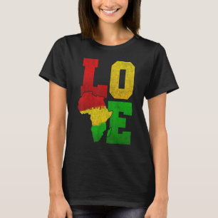 Camiseta Love Junte Africa Flag Map African Black Prid