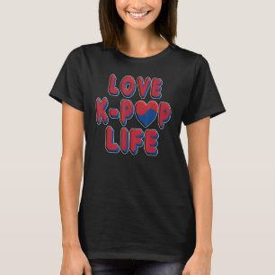Camiseta Love K Pop Life Pop Coreano Heart Flag Edition K