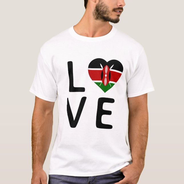 Camiseta Love - Kenya Flag (Frente)