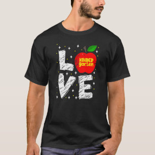 Camiseta Love Kindergatern Apple Primeiro Dia de Ensino