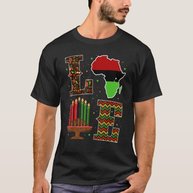 Camiseta Love Kwanzaa African American Africa Culture Kinar (Frente)
