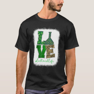 Camiseta Love Lab Tech Life Shamrocks Leopard Happy Rua Pat