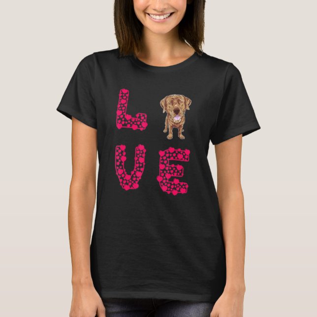 Camiseta Love Labradores Chocolate Labrador (Frente)
