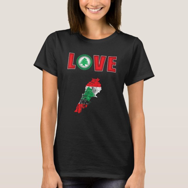 Camiseta Love Lebanon Day Lebanon Map Lebanese For Man Woma (Frente)