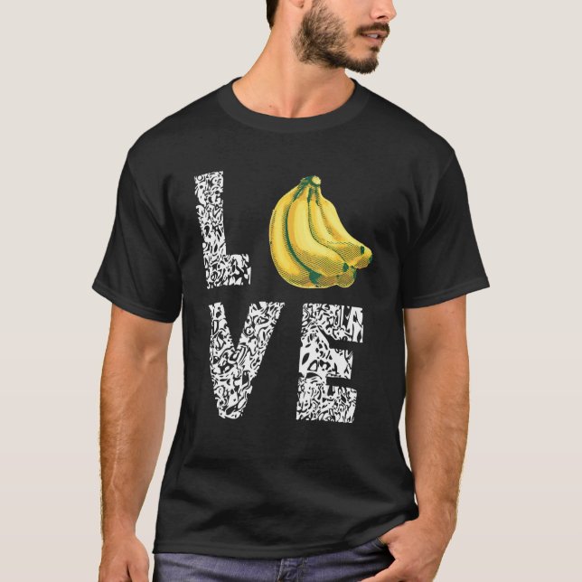 Camiseta Love Leopard Banana Vegan Food Summer Fruit Vegeta (Frente)