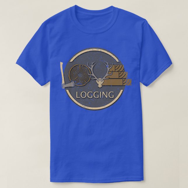 Camiseta LOVE Letters Logger Ax Wood Logging Truck (Frente do Design)