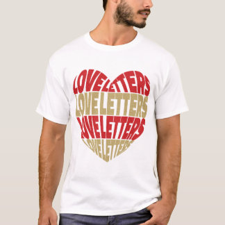 Camiseta Love Letters Red Dourado Glitter Heart