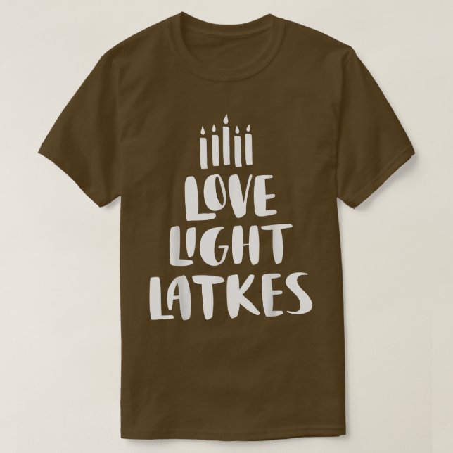 Camiseta Love Light Latkes Hanukkah (Frente do Design)