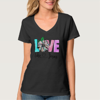 Camiseta Love Like Jesus Christian Faith Bible God Prayer R