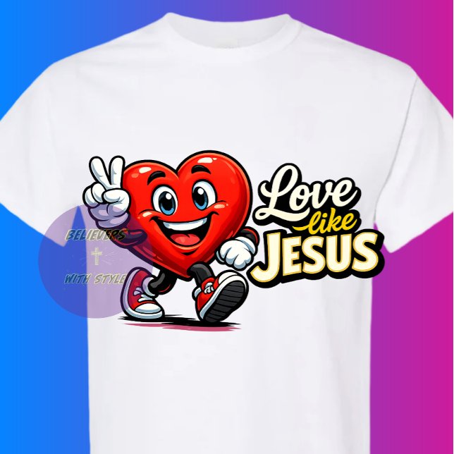 Camiseta Love like JESUS - Heart - Christian (Criador carregado)