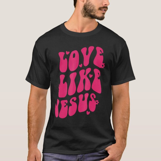 Camiseta Love Like Jesus Smile Face Preppy Aesthetic Trendy (Frente)