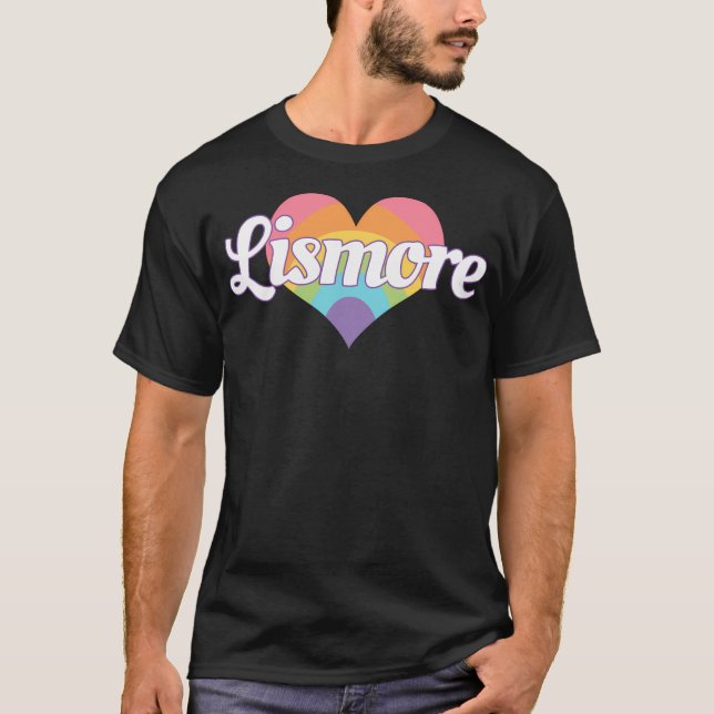 Camiseta Love Lismore - Austrália - Rainbow Heart Lismore N (Frente)