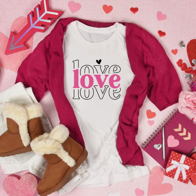 Camiseta Love Love Love Dia de os namorados (Criador carregado)