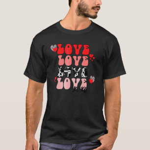 Camiseta Love Love Love Love Xoxo Feliz dia de os namorados