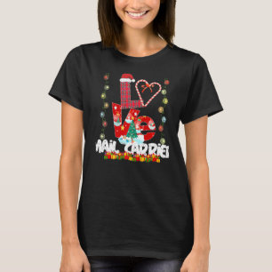 Camiseta Love Mail Carrier Santa Hat Candy Xmas Pajama