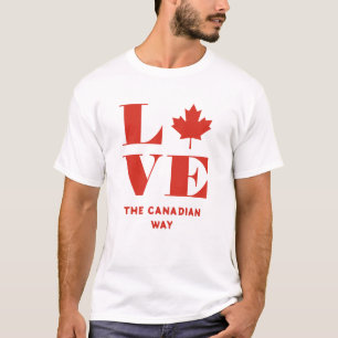Camiseta Love Maple Folha Diversão Canadiana Texto Personal