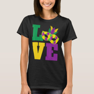 Camiseta Love Mardi Gras Mascarada Mask