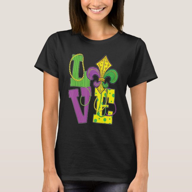 Camiseta Love Mardi Gras Party Tuesday Parade Festival Girl (Frente)