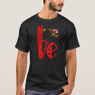 Camiseta Love Maryland Em Block Letters