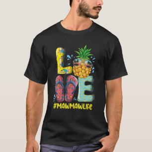 Camiseta Love Mawmaw Life Chinelos Hippie Pineapple Summe