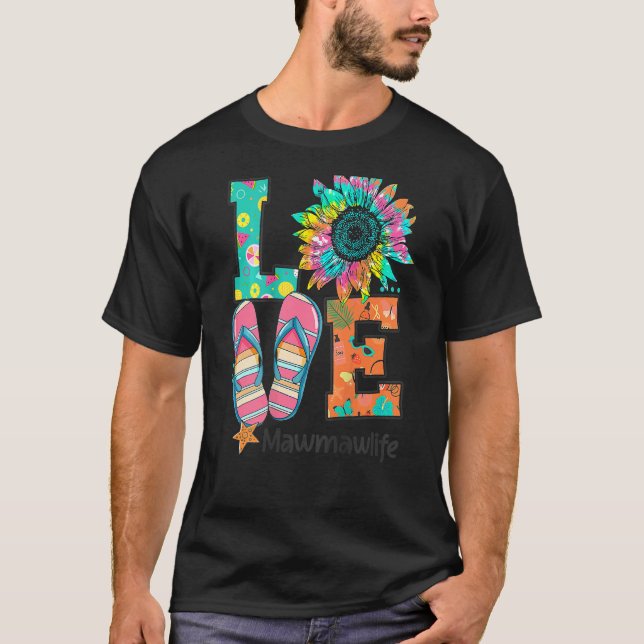 Camiseta Love Mawmaw Life Chinelos Hippie Sunflower Sume (Frente)