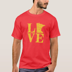 Camiseta Love Minnesota Vintage MN Gopher State Pride