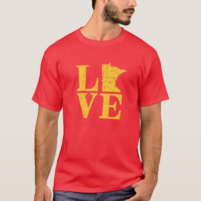 Camiseta Love Minnesota Vintage MN Gopher State Pride (Frente)