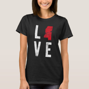 Camiseta Love Mississippi Mapeia a Independência Americana