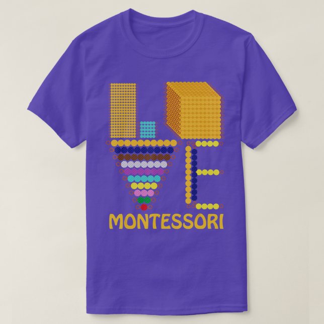 Camiseta Love Montessori Teacher Education Back To School K (Frente do Design)