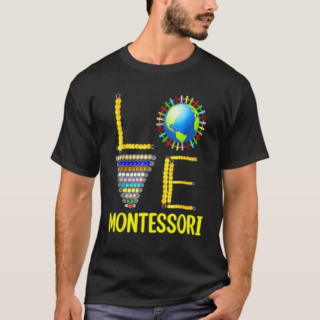 Camiseta Love Montessori Teacher Montessori Education Back  (Frente)