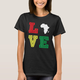 Camiseta Love Motherland Africa Mapa do Orgulho Negro Afric