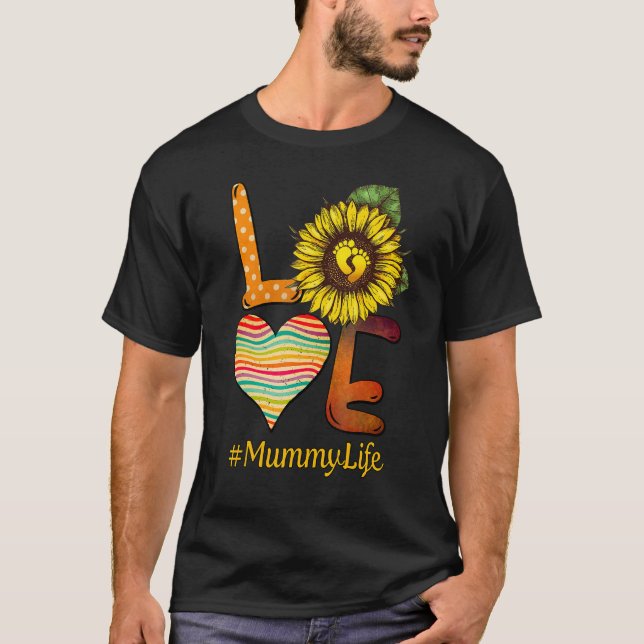 Camiseta Love Mummy Life Grandma Sun Flower Dia de as mães (Frente)