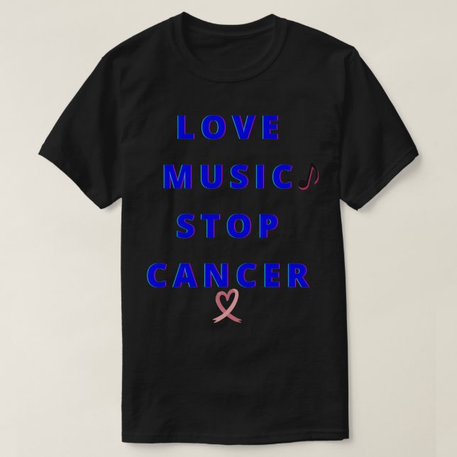 Camiseta Love Music Stop Cancer Essential Classic TSirt (Frente do Design)