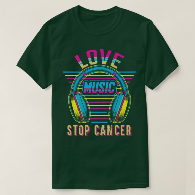 Camiseta Love Music Stop Cancer Shirt Rua Jude Break Cancer (Frente do Design)