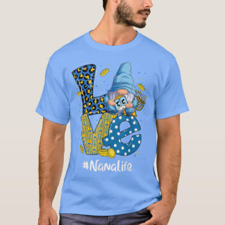 Camiseta Love Nana Life Leopard Gnomo Happy Chanukah Gnomo