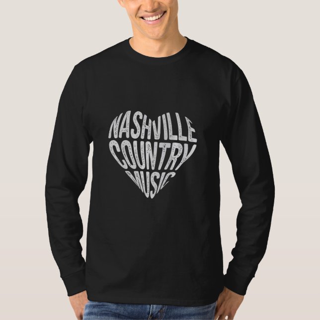Camiseta Love Nashville Tennessee Country Music Guitar Play (Frente)