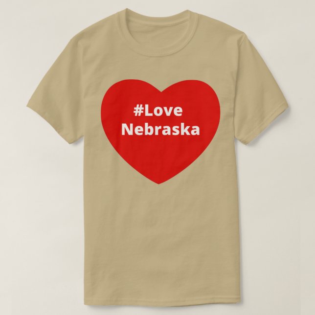 Camiseta Love Nebraska Hashtag Heart (Frente do Design)
