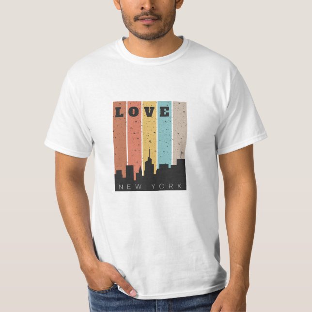 Camiseta Love New York Skyline (Frente)