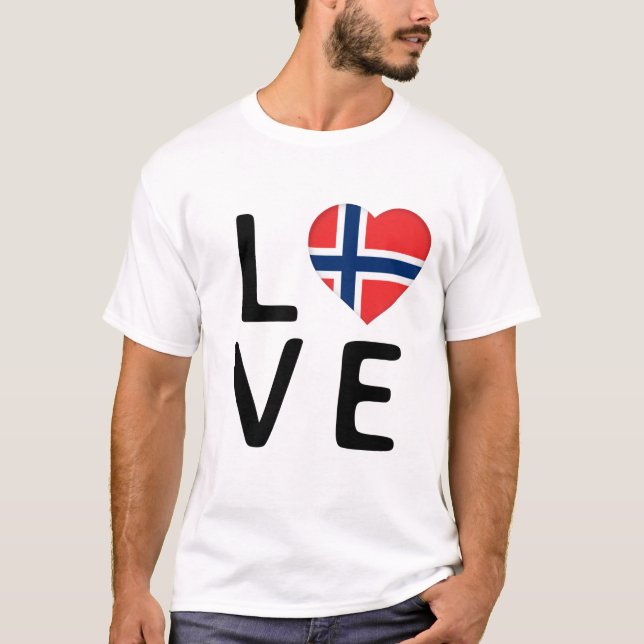 Camiseta Love - Norway Flag (Frente)