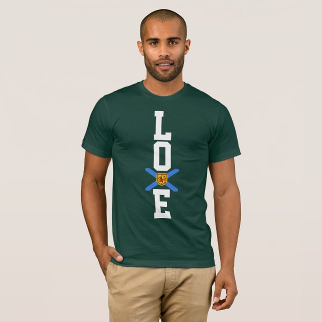Camiseta Love Nova Scotia T shirt orgulhosa Loe Nova Escóci (Frente Completa)