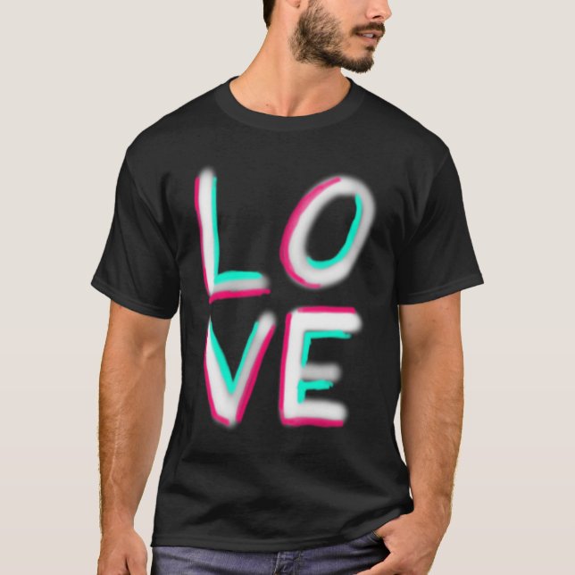 Camiseta Love Novelty Graphic Pop Culture Peace Ad Love New (Frente)