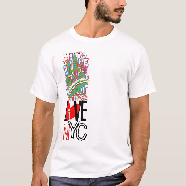 Camiseta Love NYC & Live In NYC Vertical T Shirt 2A (Frente)