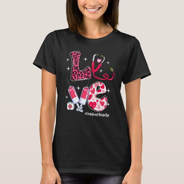 Camiseta LOVE Occupational Therapist Life Messy Bun Valenti (Frente)