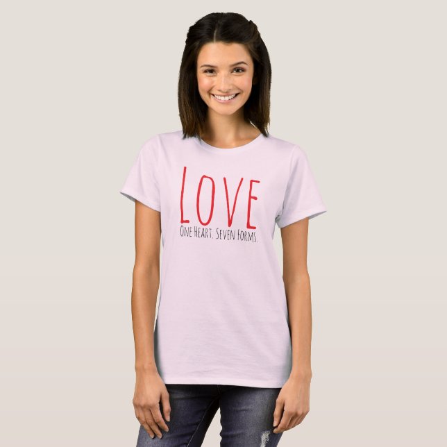 Camiseta Love - One Heart. Seven Forms T-Shirt (Frente Completa)